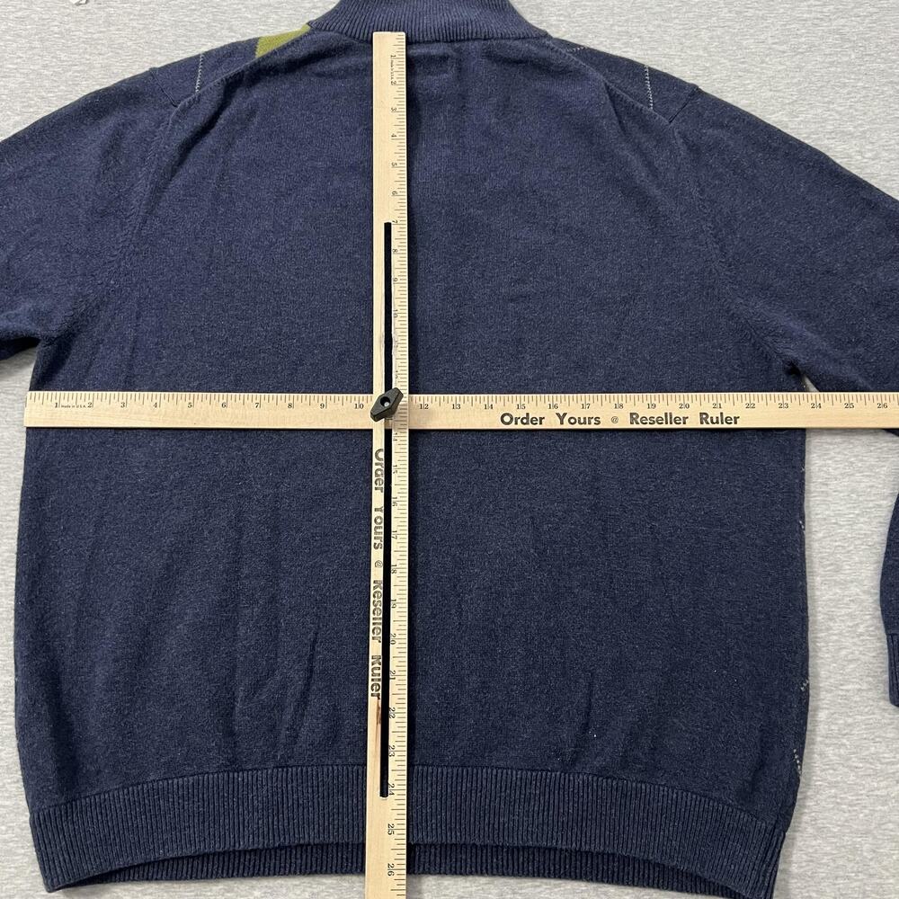 Walter Hagen Sweater Mens Large Blue Argyle Quarter Zip Golf Pullover Preppy - Picture 8 of 10